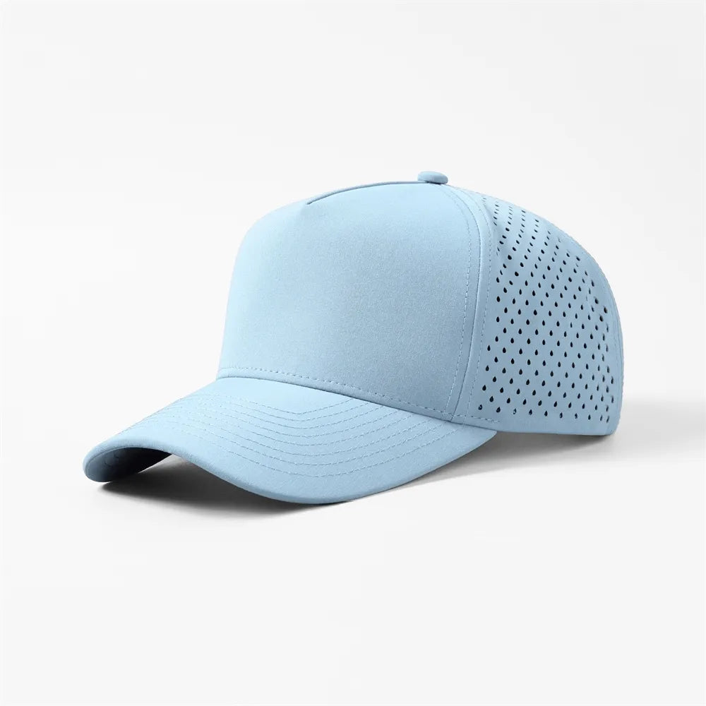 Foremost Blank Laser Perforated 5 Panel Performance Snapback Golf Hat