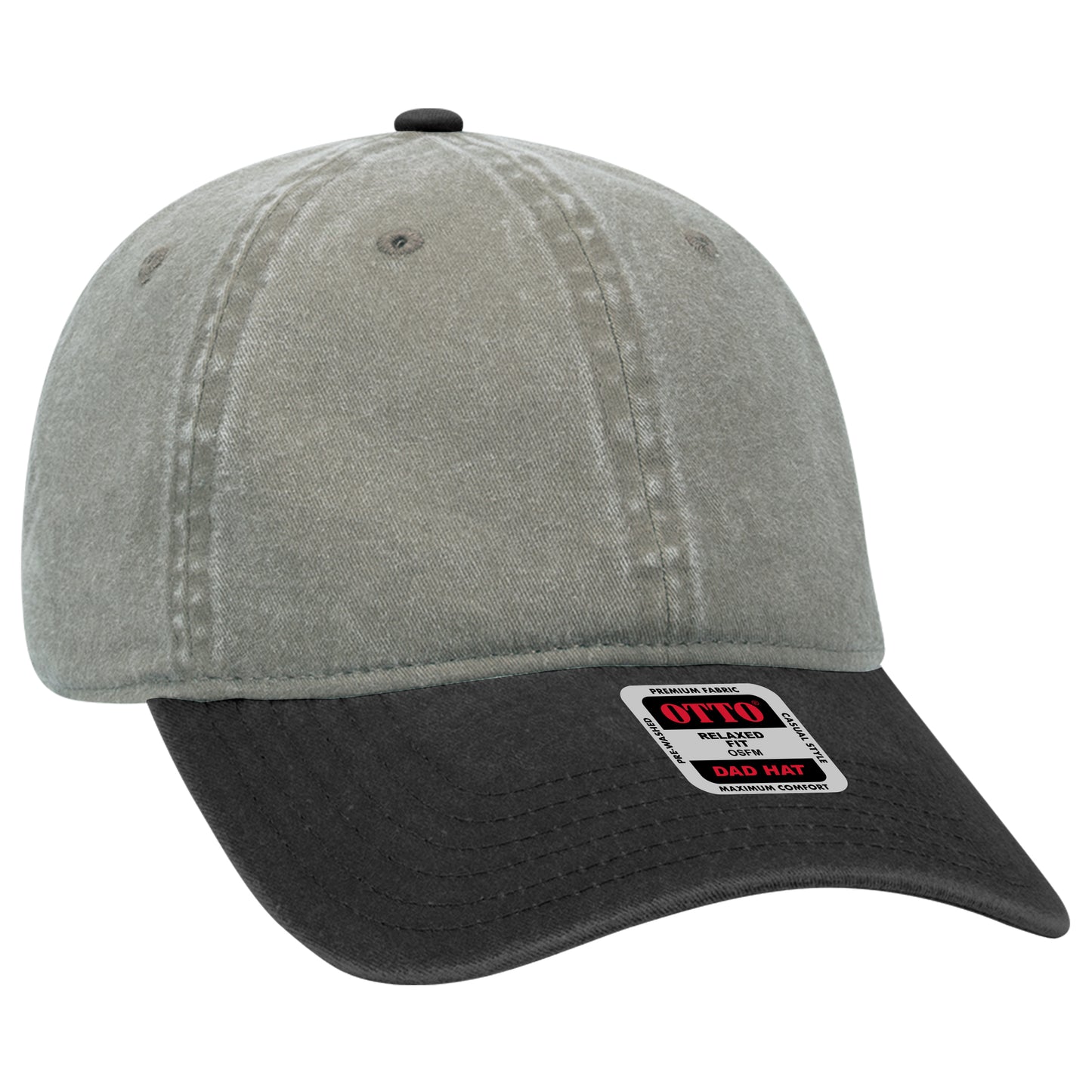 OTTO CAP 6 Panel Low Profile Dad Hat - Garment Washed / Crown Split
