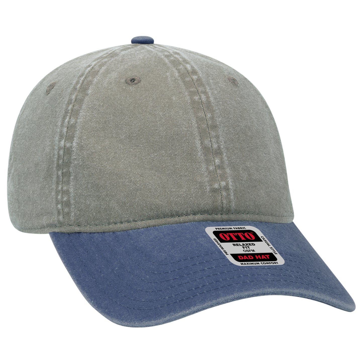 OTTO CAP 6 Panel Low Profile Dad Hat - Garment Washed / Crown Split