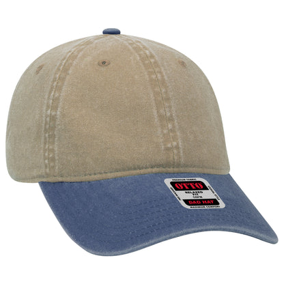 OTTO CAP 6 Panel Low Profile Dad Hat - Garment Washed / Crown Split