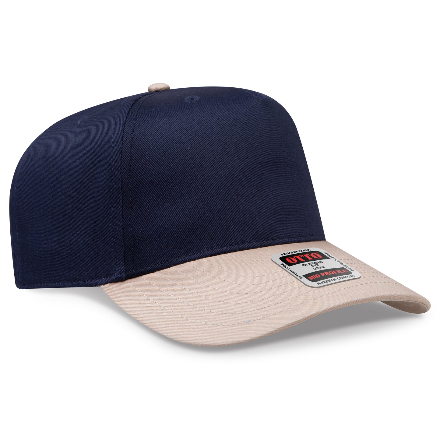 OTTO CAP 5 Panel Mid Profile Baseball Cap - Crown Split