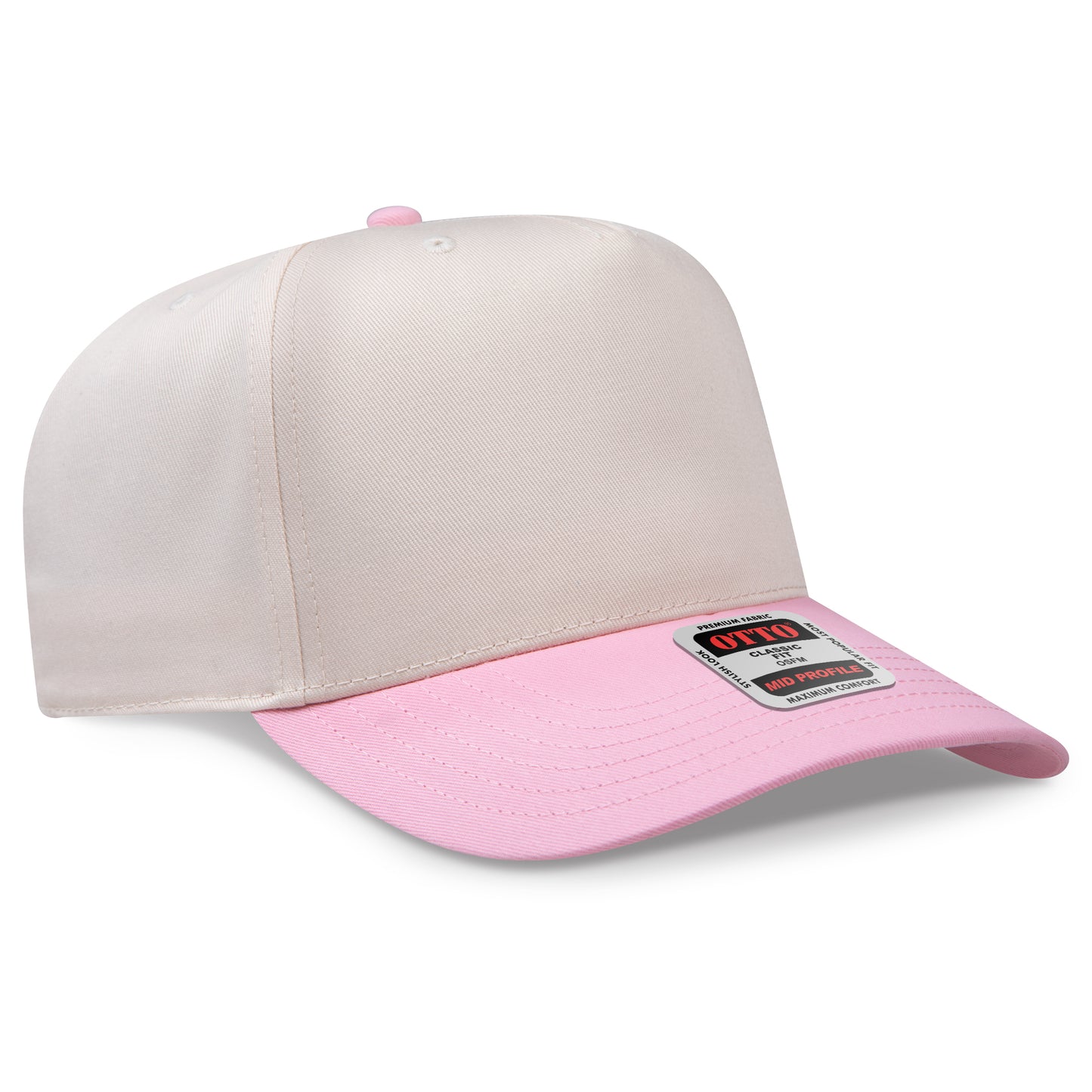 OTTO CAP 5 Panel Mid Profile Baseball Cap - Crown Split