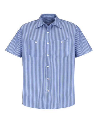 Men's Industrial Short Sleeve Work Shirt - Striped