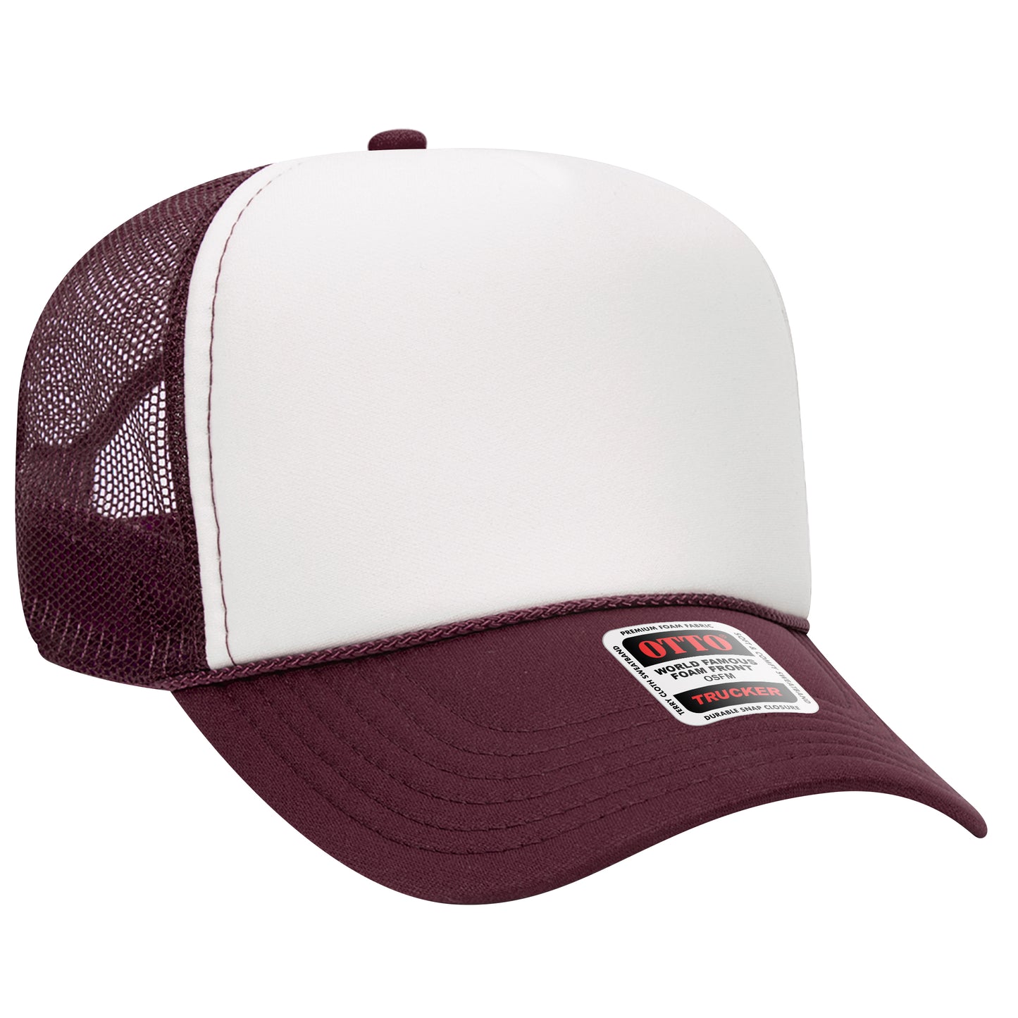 OTTO CAP 5 Panel Foam Trucker Hat - Front Split