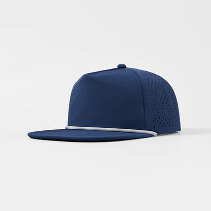 Foremost Blank Water Repellent 5 Panel Snapback Golf Hats with Rope