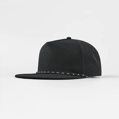 Foremost Blank Water Repellent 5 Panel Snapback Golf Hats with Rope