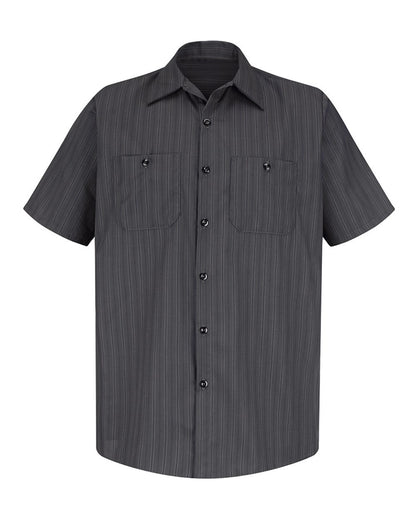 Men's Industrial Short Sleeve Work Shirt - Striped
