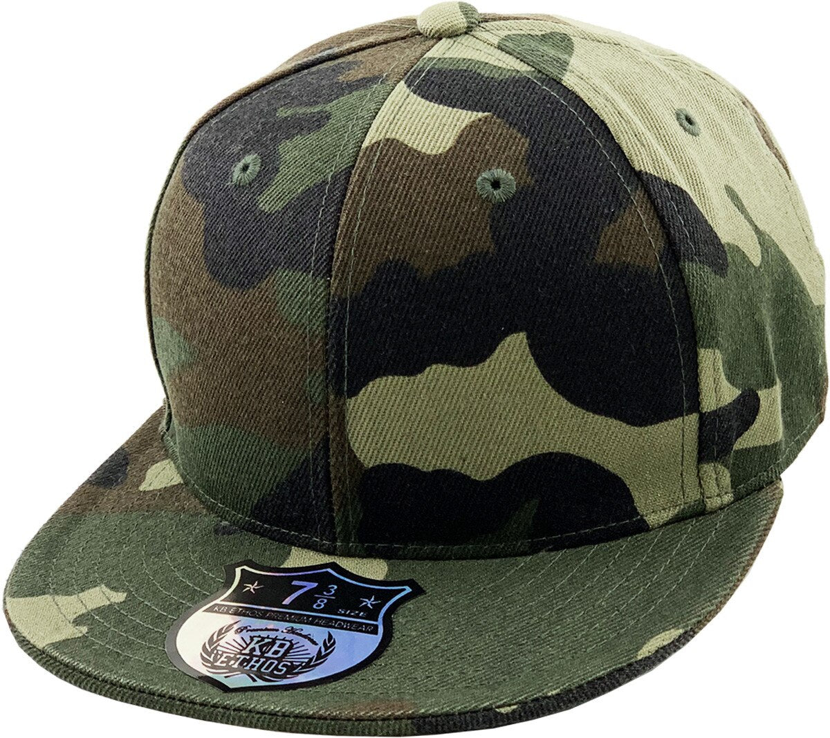 KBETHOS Original 6 Panel Flat Brim True-Fit Fitted Cap