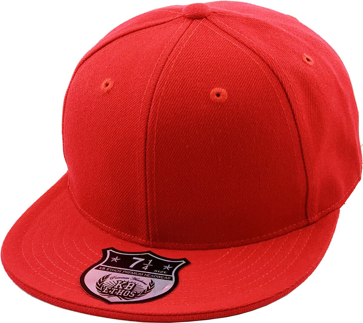 KBETHOS Original 6 Panel Flat Brim True-Fit Fitted Cap
