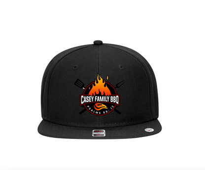 6 Panel Hat Flat Bill- Casey Family BBQ