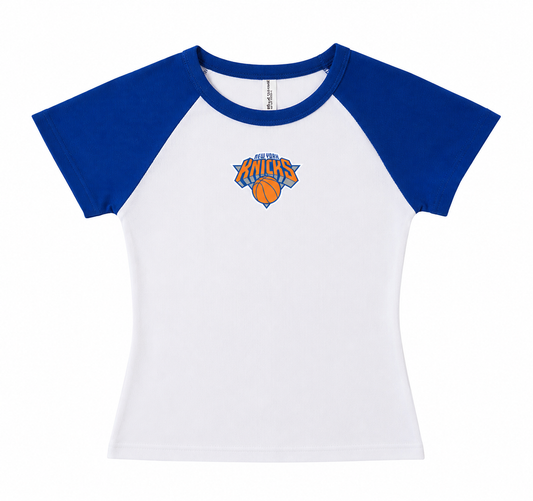 Womens Knicks Logo Baby Ribbed Tee