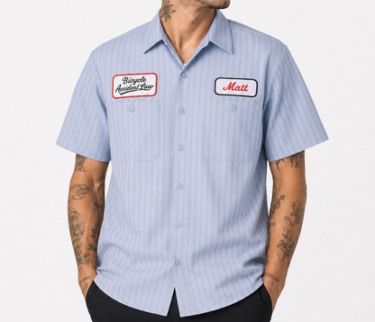 Men's Industrial Short Sleeve Work Shirt - Striped